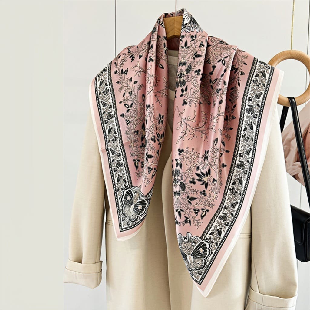 MaraSilk Pure Mulberry Silk Scarf - Square Crepe Satin MS437