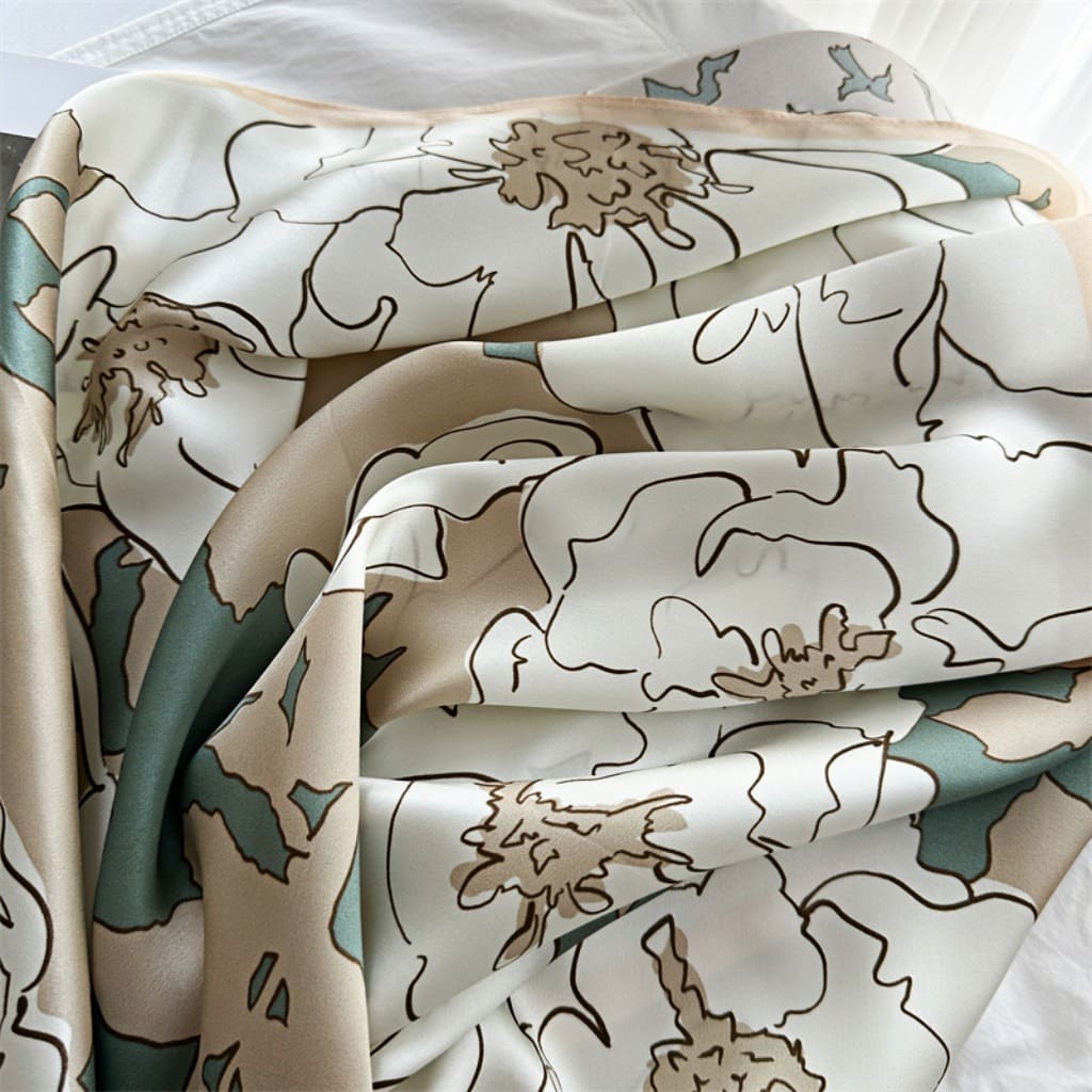 MaraSilk Pure Mulberry Silk Scarf - Square Crepe Satin MS438