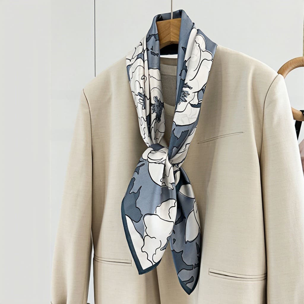 MaraSilk Pure Mulberry Silk Scarf - Square Crepe Satin MS438