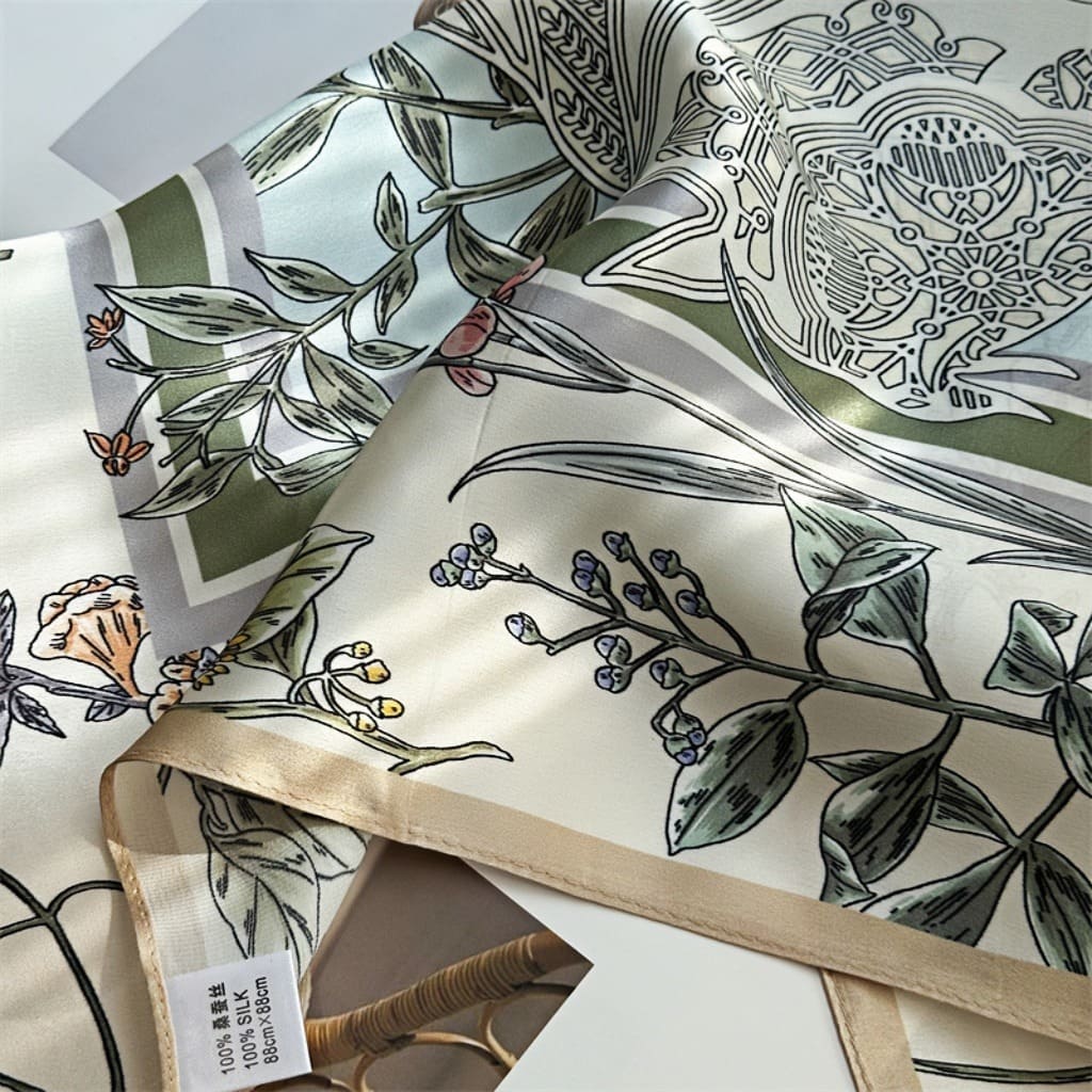 MaraSilk Pure Mulberry Silk Scarf - Square Crepe Satin MS439