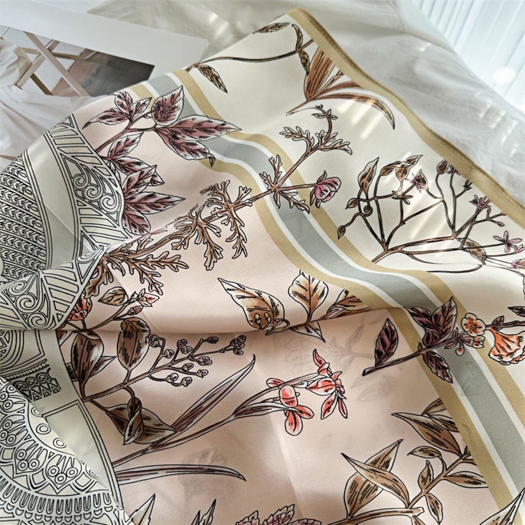 MaraSilk Pure Mulberry Silk Scarf - Square Crepe Satin MS439