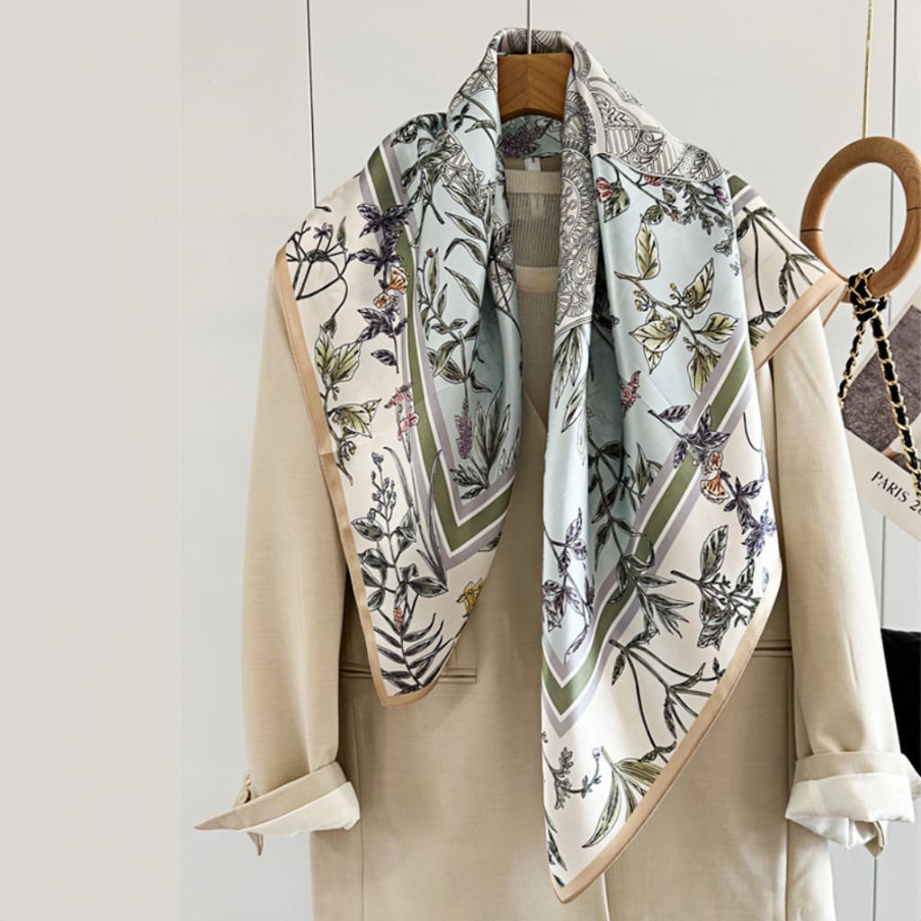 MaraSilk Pure Mulberry Silk Scarf - Square Crepe Satin MS439