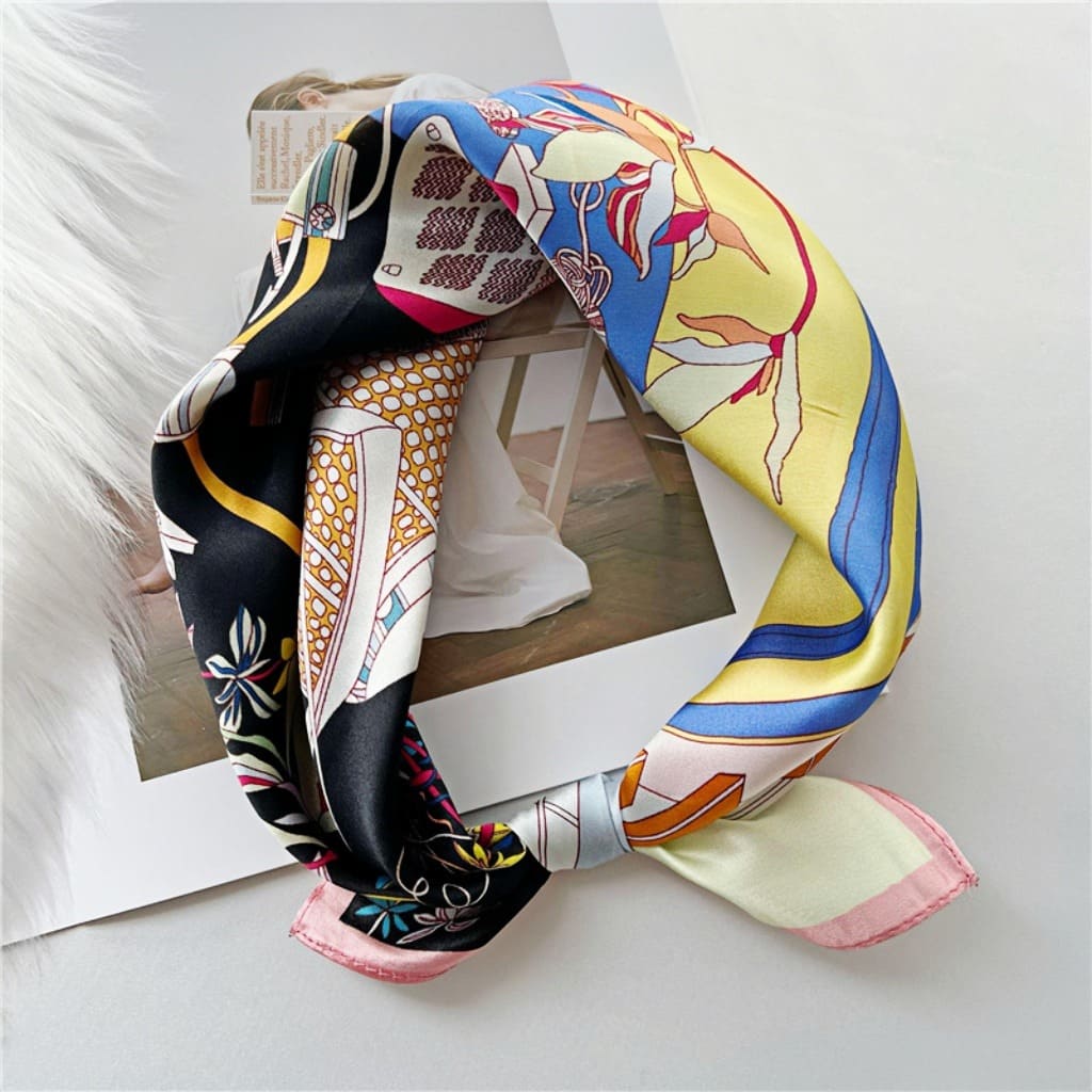 MaraSilk Pure Mulberry Silk Scarf Square Crepe Satin MS44-10