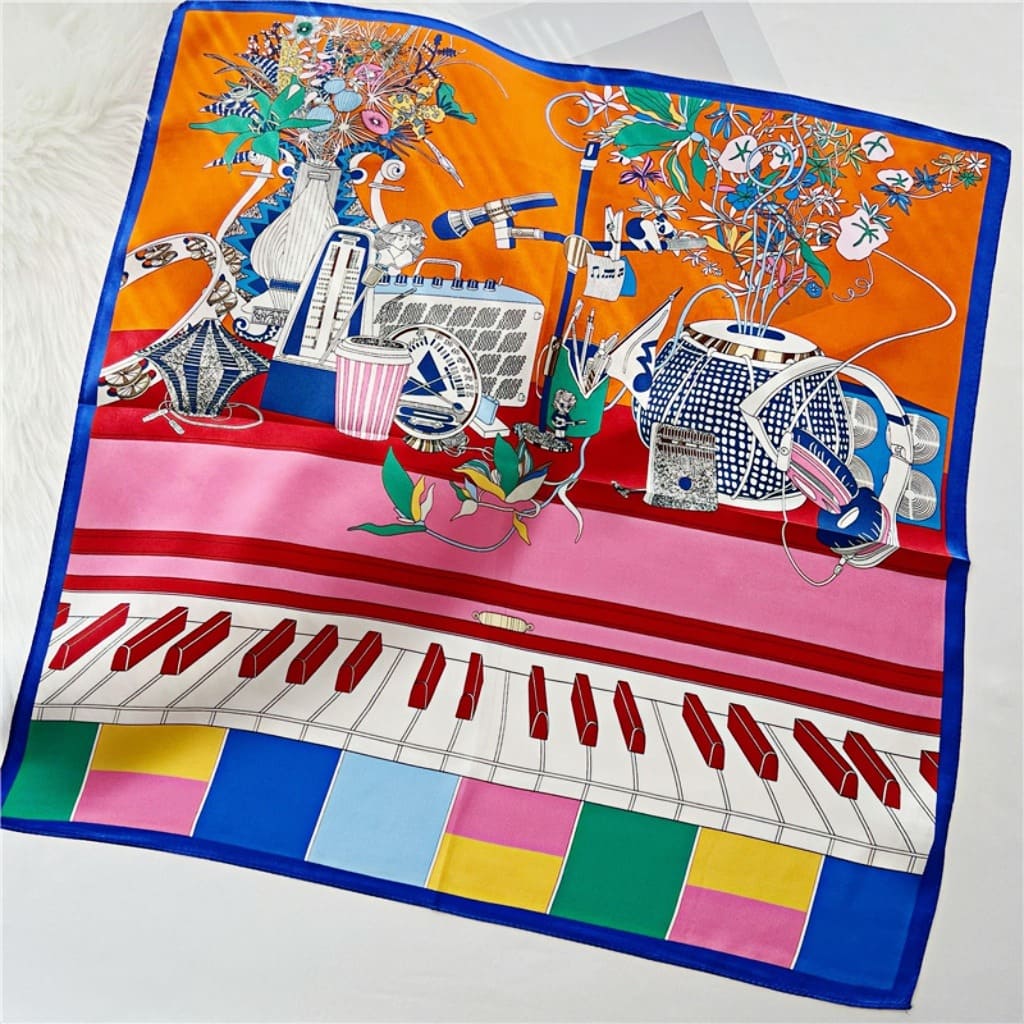 MaraSilk Pure Mulberry Silk Scarf Square Crepe Satin MS44-3