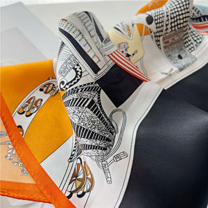 MaraSilk Pure Mulberry Silk Scarf Square Crepe Satin MS44-5