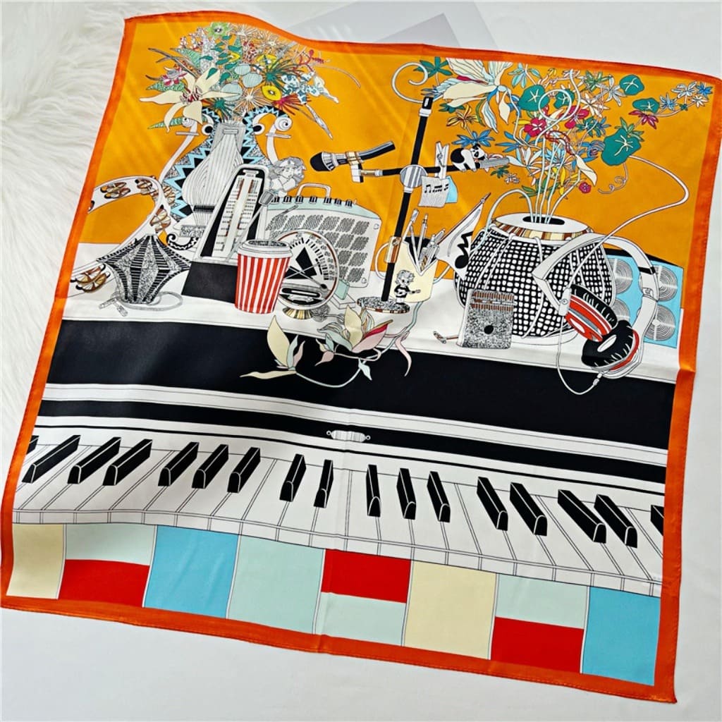 MaraSilk Pure Mulberry Silk Scarf Square Crepe Satin MS44-6