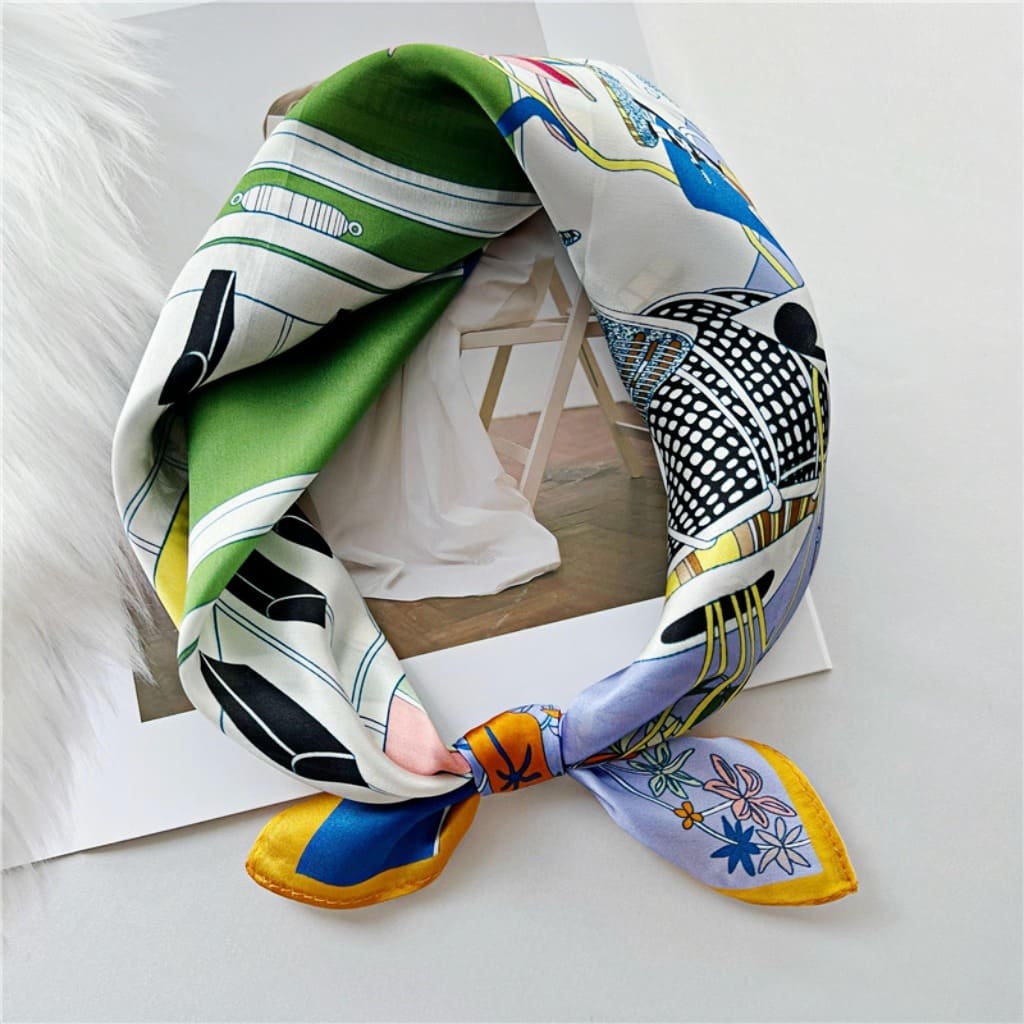 MaraSilk Pure Mulberry Silk Scarf Square Crepe Satin MS44-7