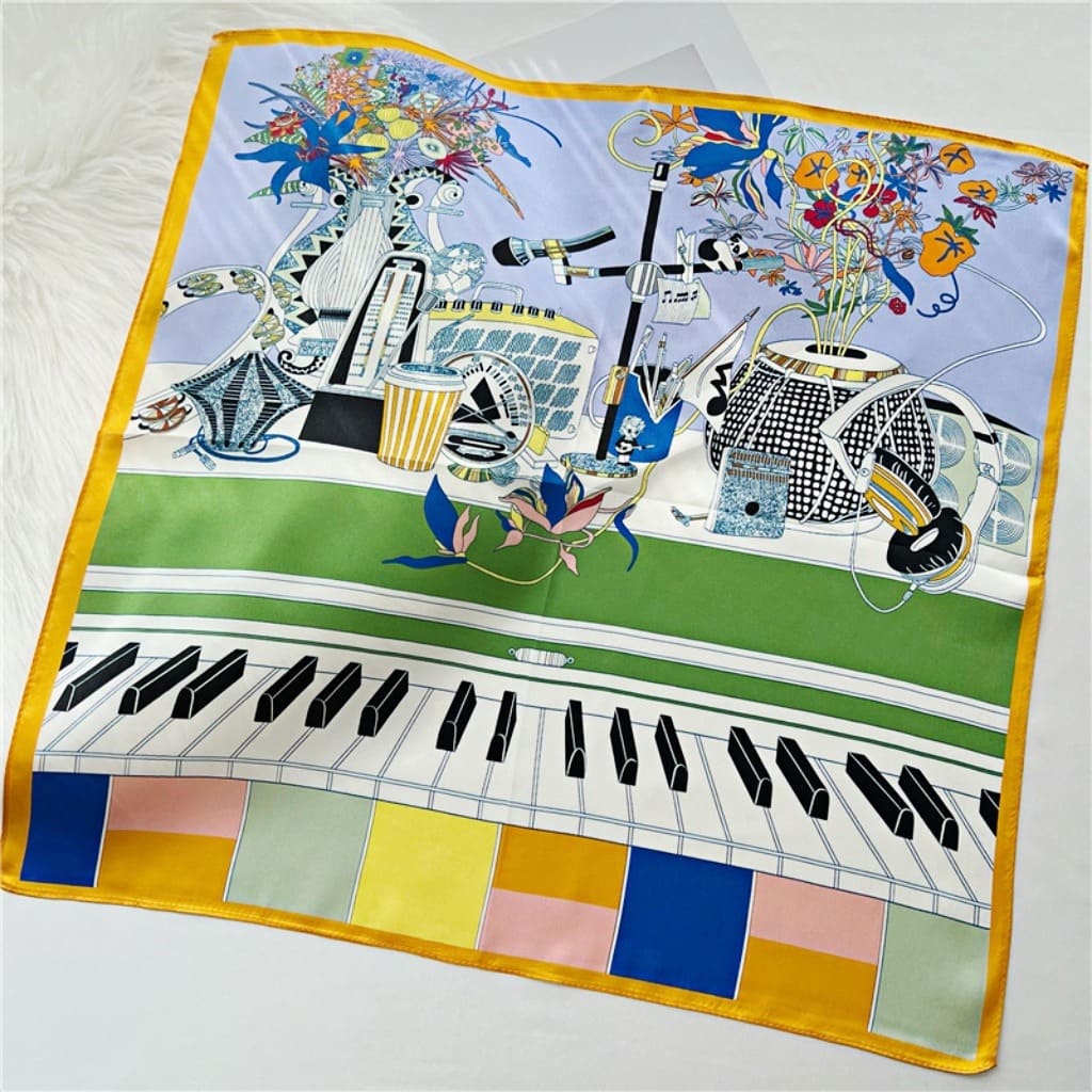 MaraSilk Pure Mulberry Silk Scarf Square Crepe Satin MS44-9