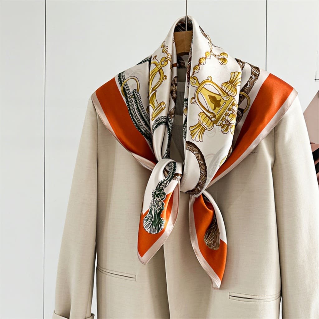 MaraSilk Pure Mulberry Silk Scarf - Square Crepe Satin MS442