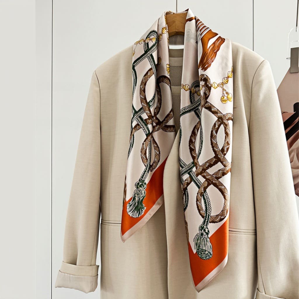 MaraSilk Pure Mulberry Silk Scarf - Square Crepe Satin MS442