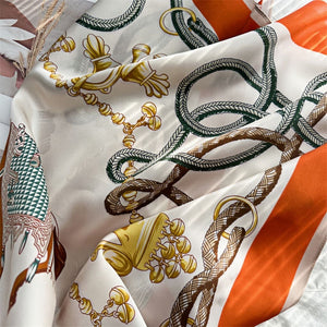 MaraSilk Pure Mulberry Silk Scarf - Square Crepe Satin MS442