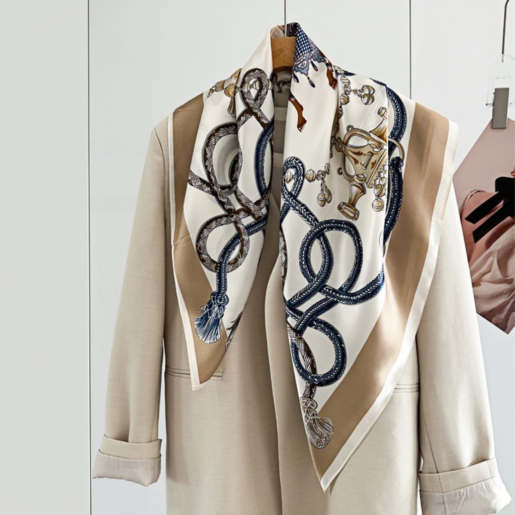 MaraSilk Pure Mulberry Silk Scarf - Square Crepe Satin MS442