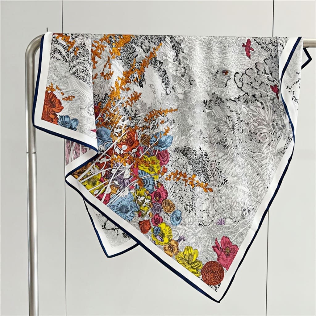 MaraSilk Pure Mulberry Silk Scarf - Square Crepe Satin MS443