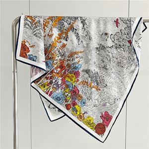 MaraSilk Pure Mulberry Silk Scarf - Square Crepe Satin MS443