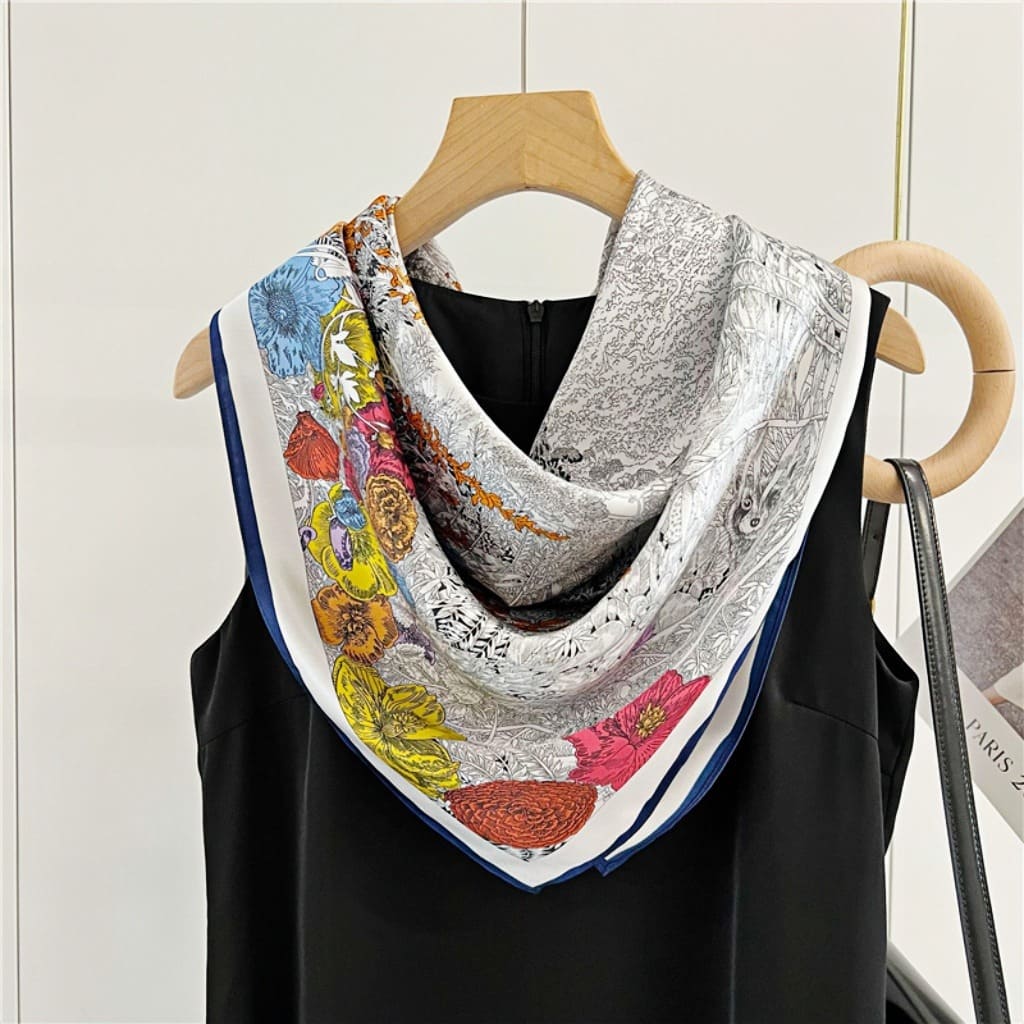 MaraSilk Pure Mulberry Silk Scarf - Square Crepe Satin MS443