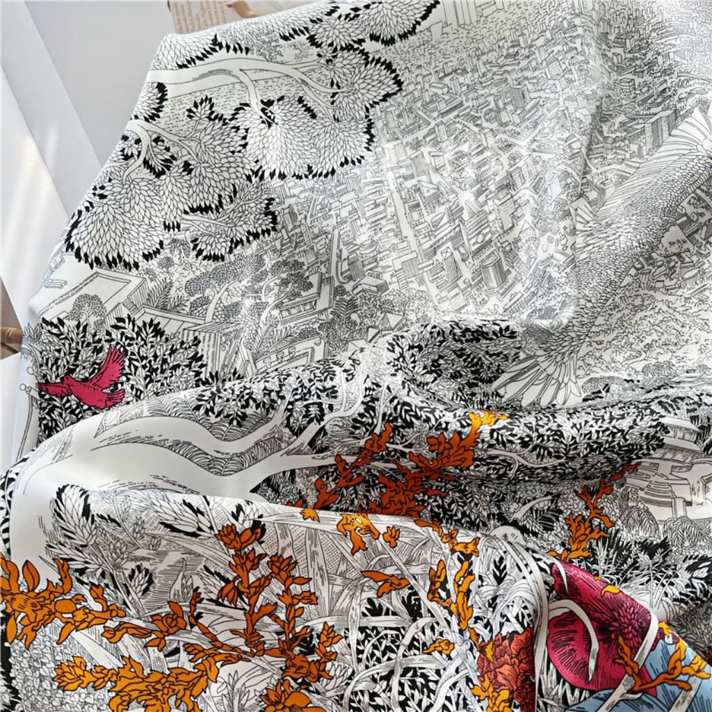 MaraSilk Pure Mulberry Silk Scarf - Square Crepe Satin MS443