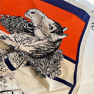 MaraSilk Pure Mulberry Silk Scarf - Square Crepe Satin MS444