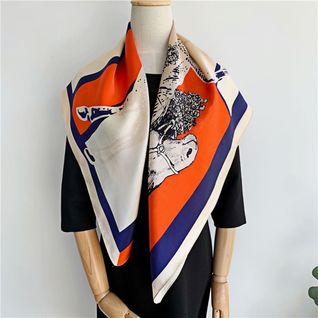 MaraSilk Pure Mulberry Silk Scarf - Square Crepe Satin MS444