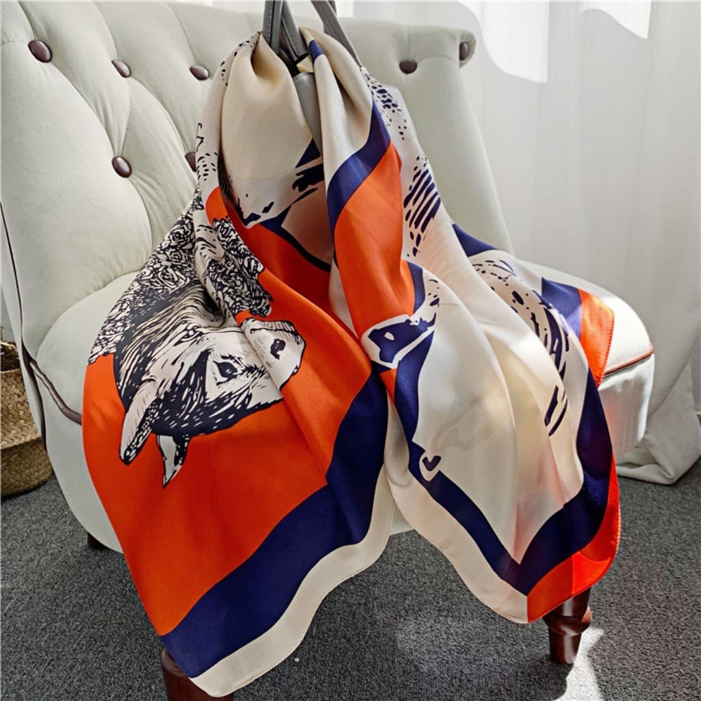 MaraSilk Pure Mulberry Silk Scarf - Square Crepe Satin MS444