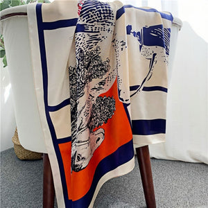 MaraSilk Pure Mulberry Silk Scarf - Square Crepe Satin MS444