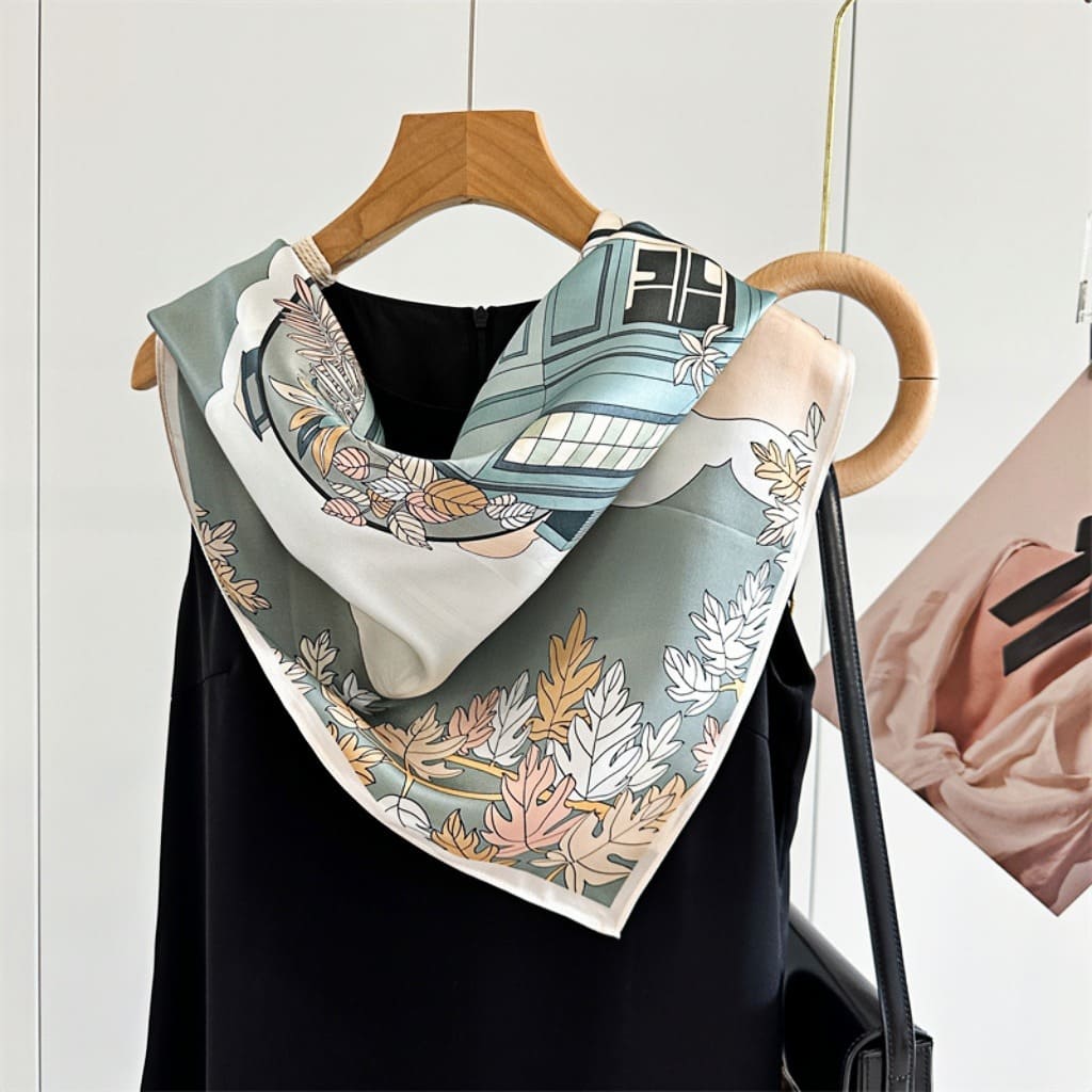 MaraSilk Pure Mulberry Silk Scarf - Square Crepe Satin MS445