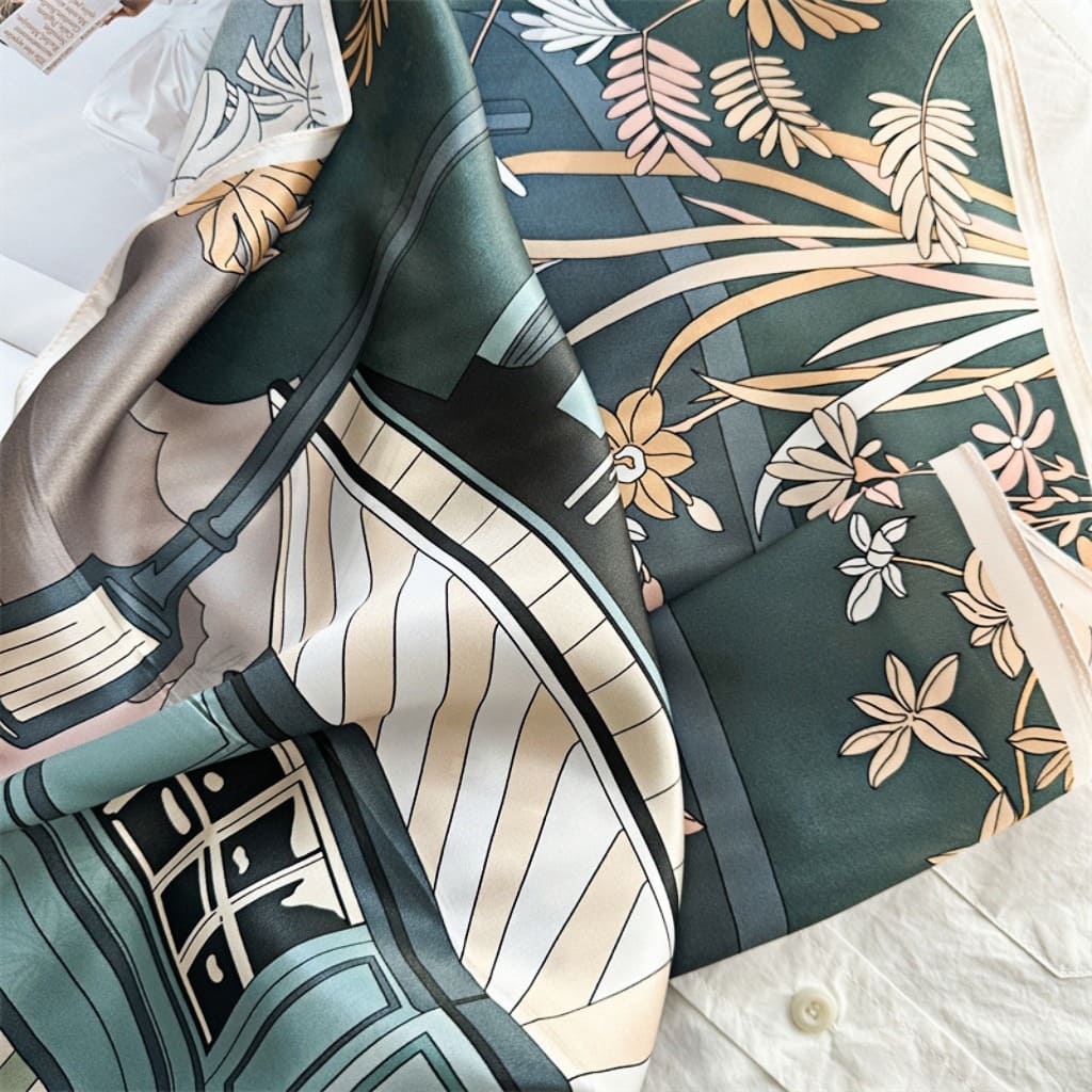 MaraSilk Pure Mulberry Silk Scarf - Square Crepe Satin MS445