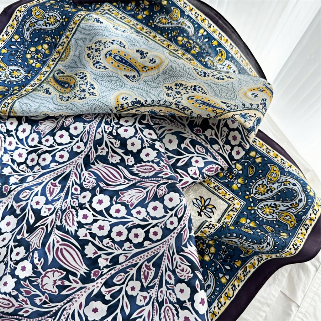 MaraSilk Pure Mulberry Silk Scarf - Square Crepe Satin MS446