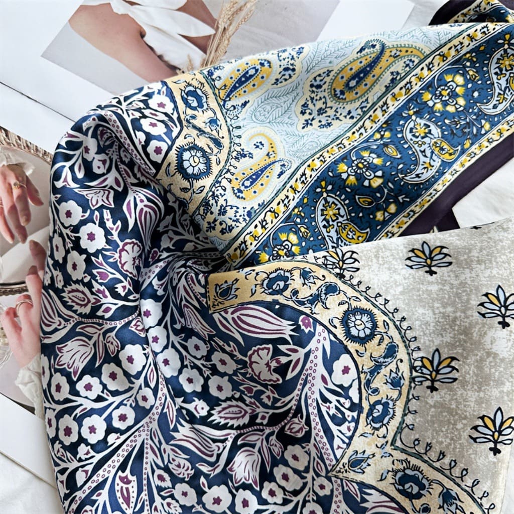 MaraSilk Pure Mulberry Silk Scarf - Square Crepe Satin MS446