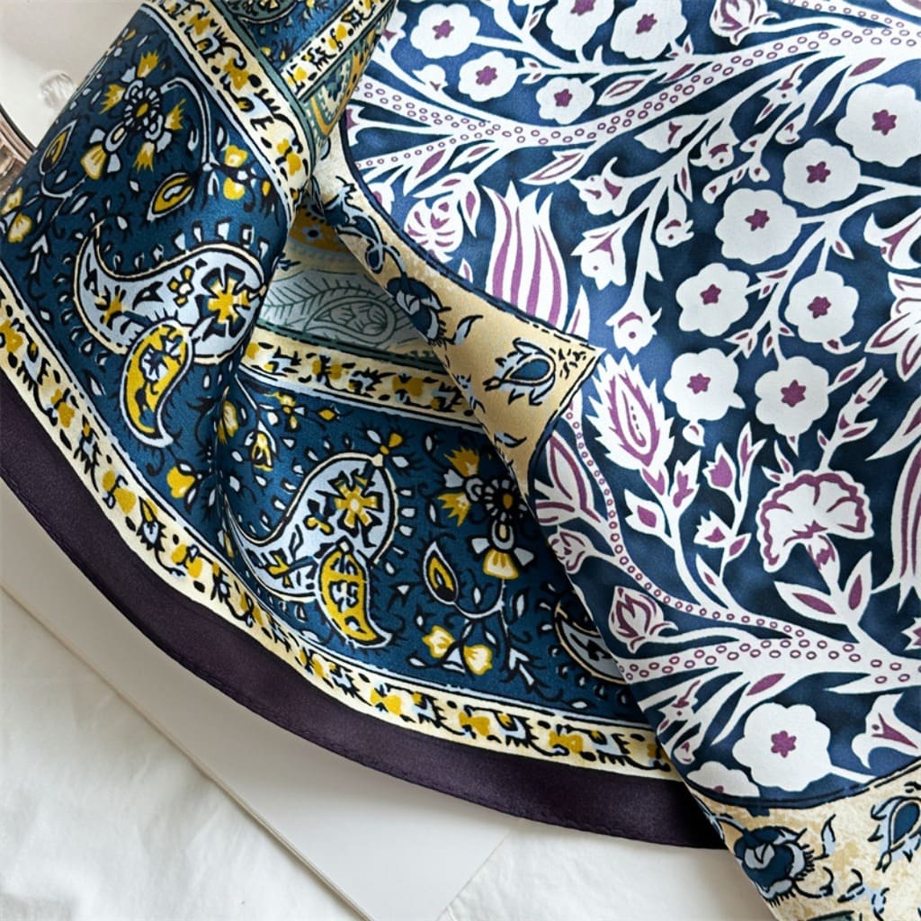 MaraSilk Pure Mulberry Silk Scarf - Square Crepe Satin MS446