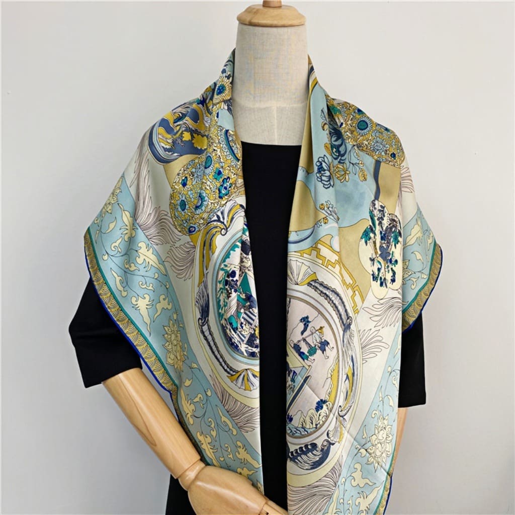 MaraSilk Pure Mulberry Silk Scarf - Square Crepe Satin MS449