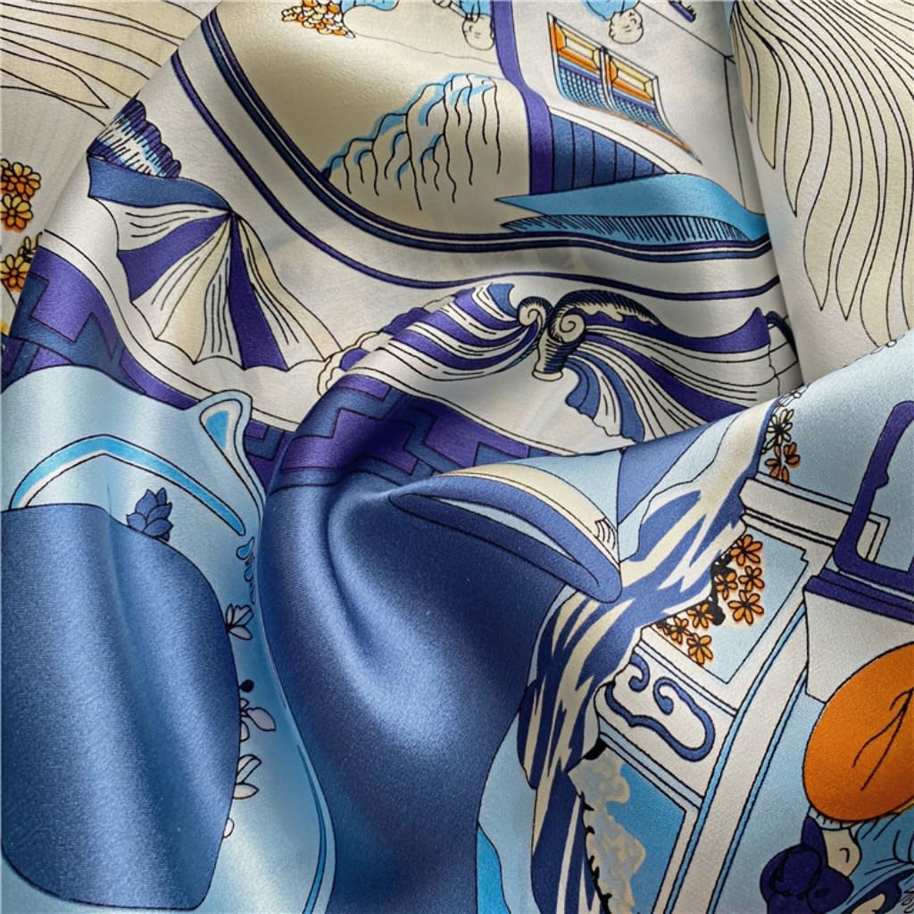 MaraSilk Pure Mulberry Silk Scarf - Square Crepe Satin MS449