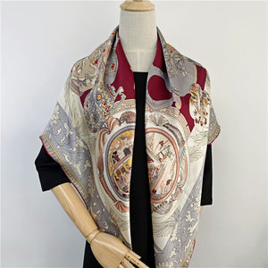 MaraSilk Pure Mulberry Silk Scarf - Square Crepe Satin MS449