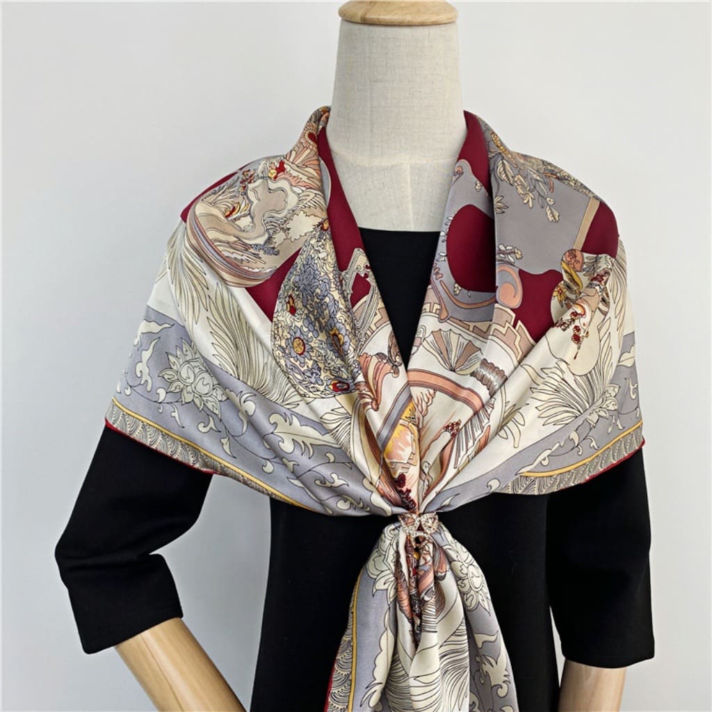 MaraSilk Pure Mulberry Silk Scarf - Square Crepe Satin MS449