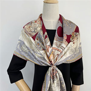 MaraSilk Pure Mulberry Silk Scarf - Square Crepe Satin MS449