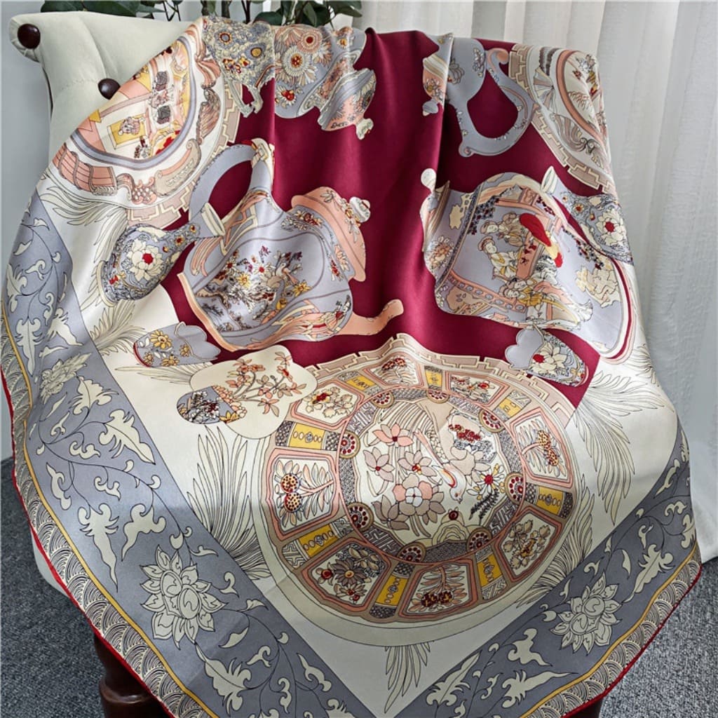 MaraSilk Pure Mulberry Silk Scarf - Square Crepe Satin MS449