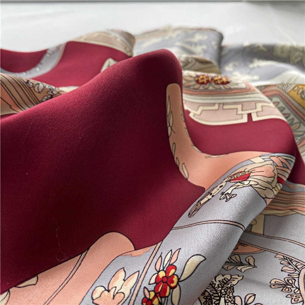 MaraSilk Pure Mulberry Silk Scarf - Square Crepe Satin MS449