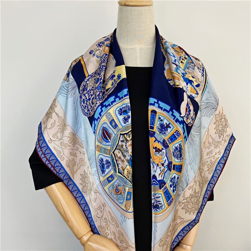 MaraSilk Pure Mulberry Silk Scarf - Square Crepe Satin MS449