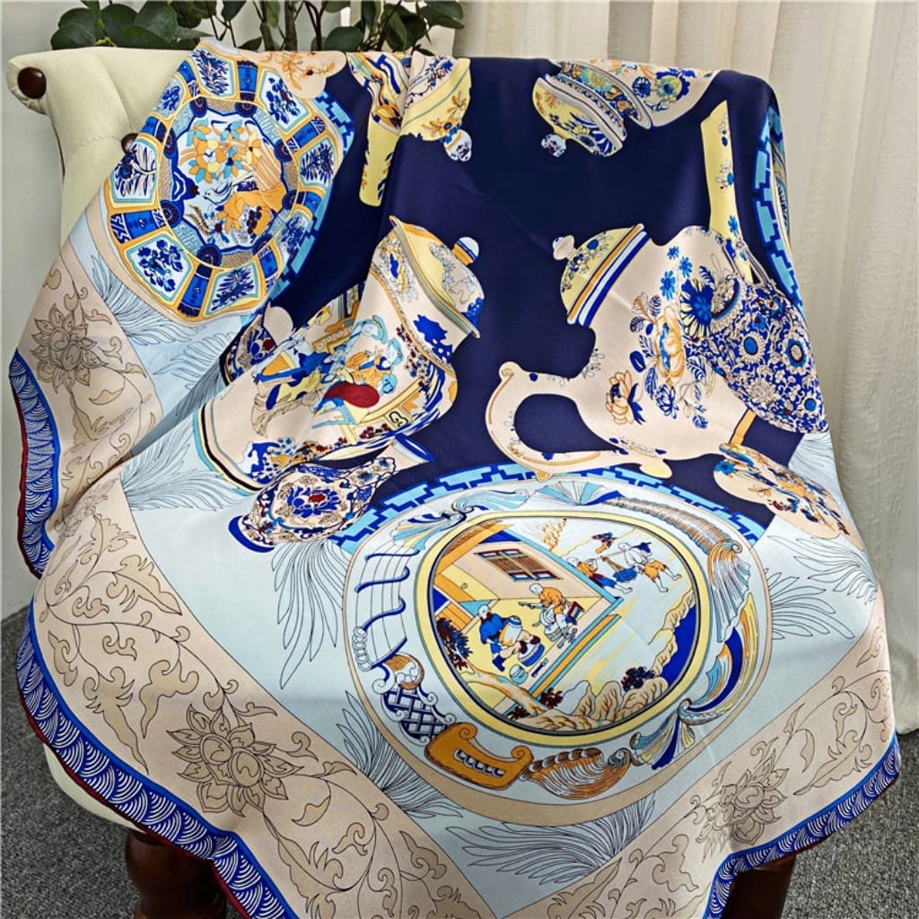 MaraSilk Pure Mulberry Silk Scarf - Square Crepe Satin MS449