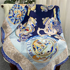 MaraSilk Pure Mulberry Silk Scarf - Square Crepe Satin MS449