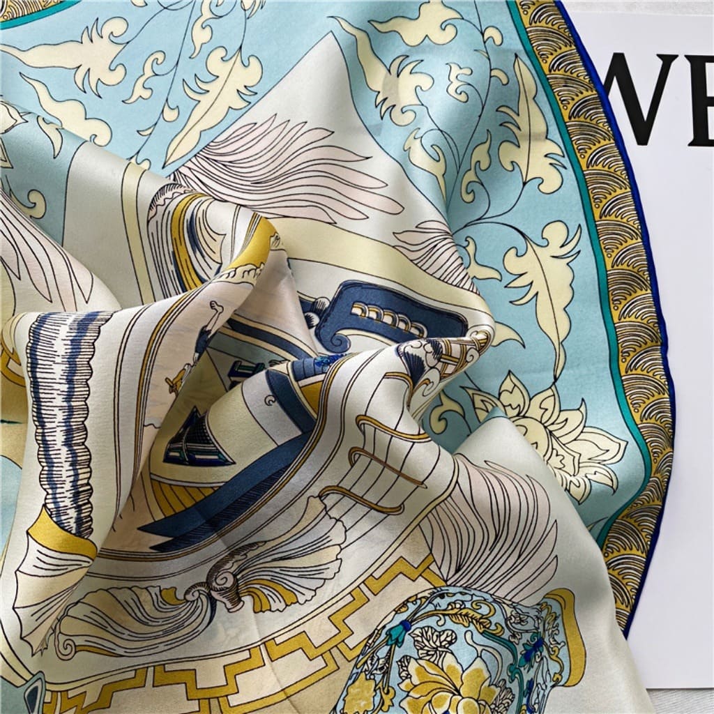 MaraSilk Pure Mulberry Silk Scarf - Square Crepe Satin MS449