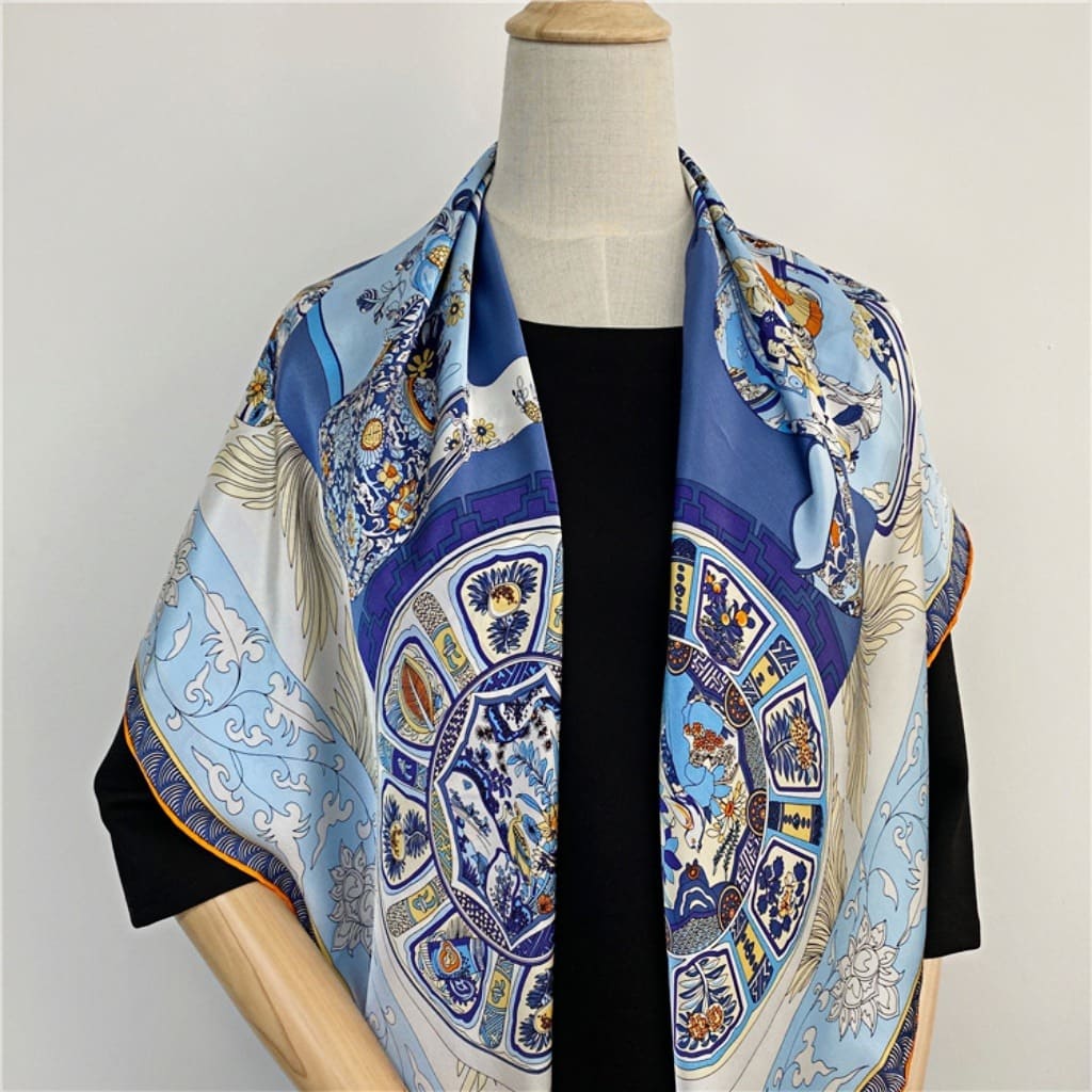 MaraSilk Pure Mulberry Silk Scarf - Square Crepe Satin MS449