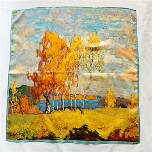 MaraSilk Pure Mulberry Silk Scarf Square Crepe Satin MS45-3