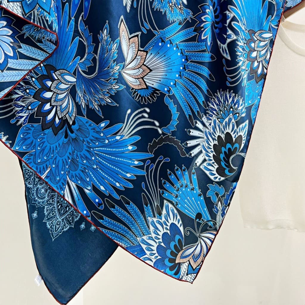 MaraSilk Pure Mulberry Silk Scarf - Square Crepe Satin MS450