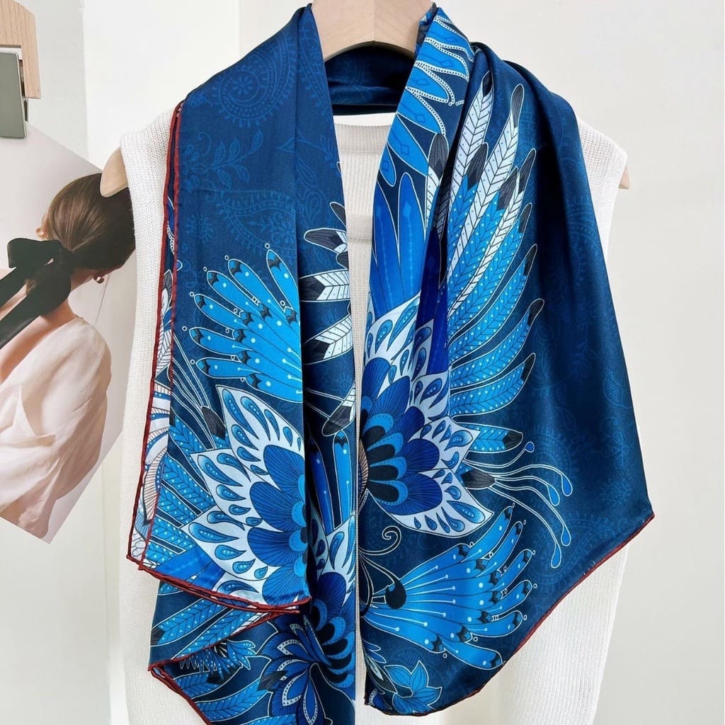 MaraSilk Pure Mulberry Silk Scarf - Square Crepe Satin MS450