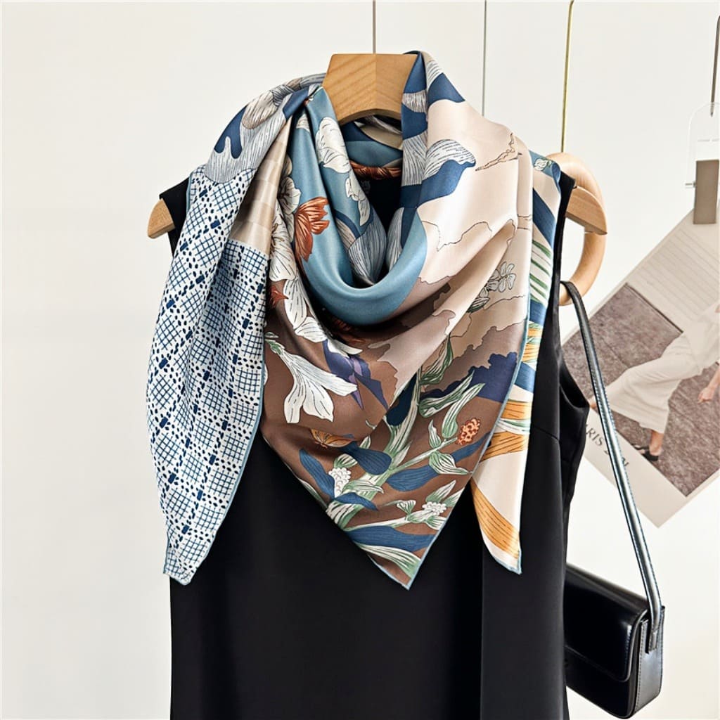 MaraSilk Pure Mulberry Silk Scarf - Square Crepe Satin MS451