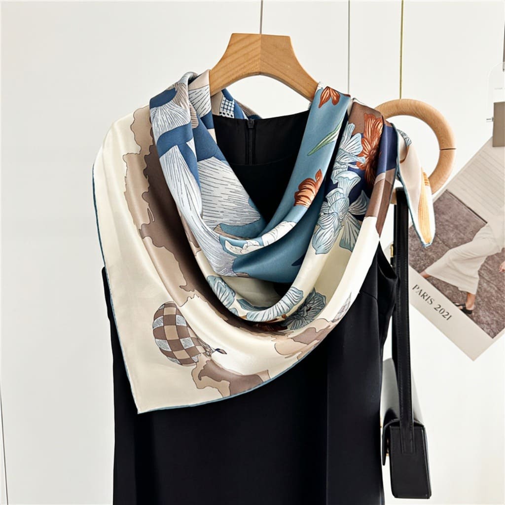 MaraSilk Pure Mulberry Silk Scarf - Square Crepe Satin MS451