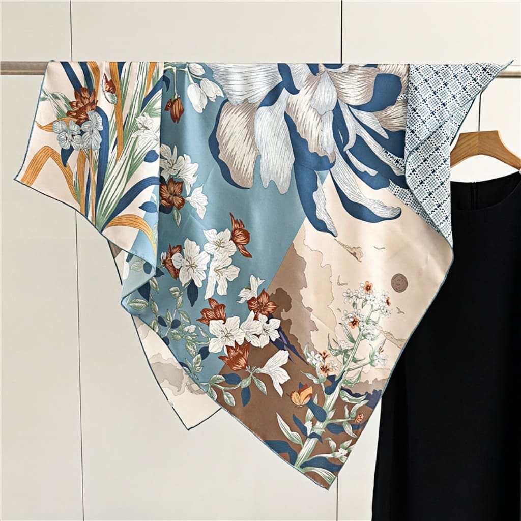 MaraSilk Pure Mulberry Silk Scarf - Square Crepe Satin MS451