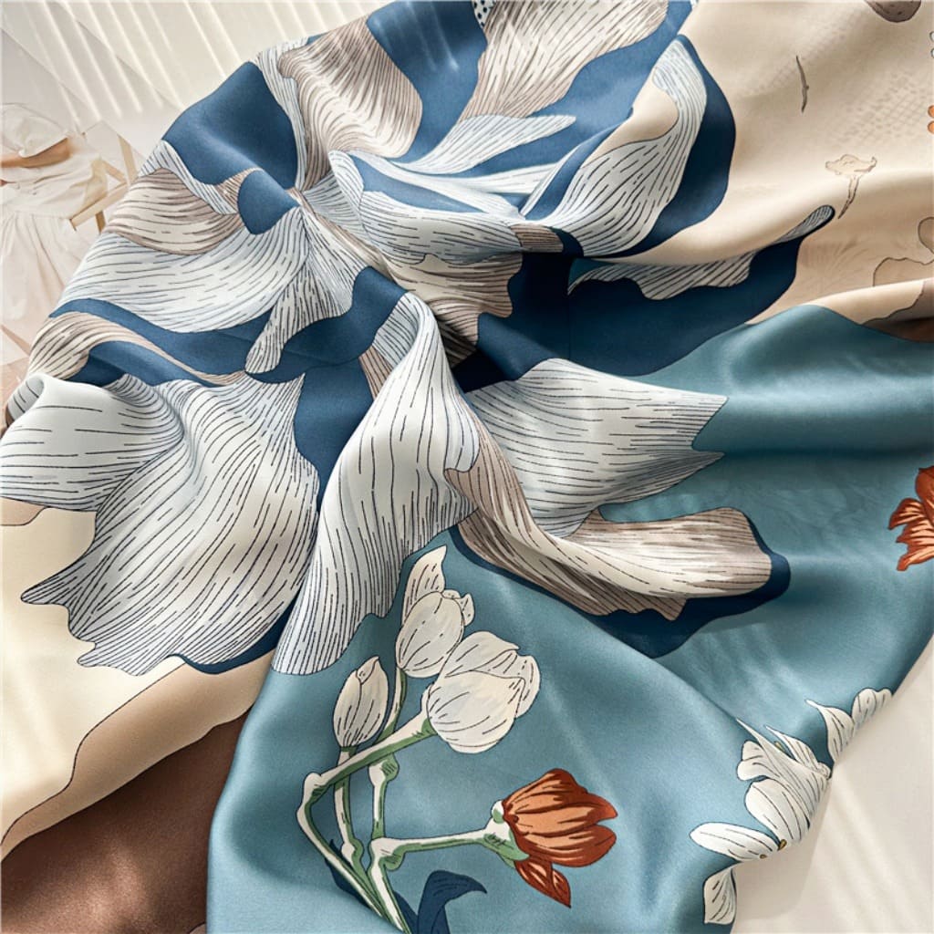 MaraSilk Pure Mulberry Silk Scarf - Square Crepe Satin MS451