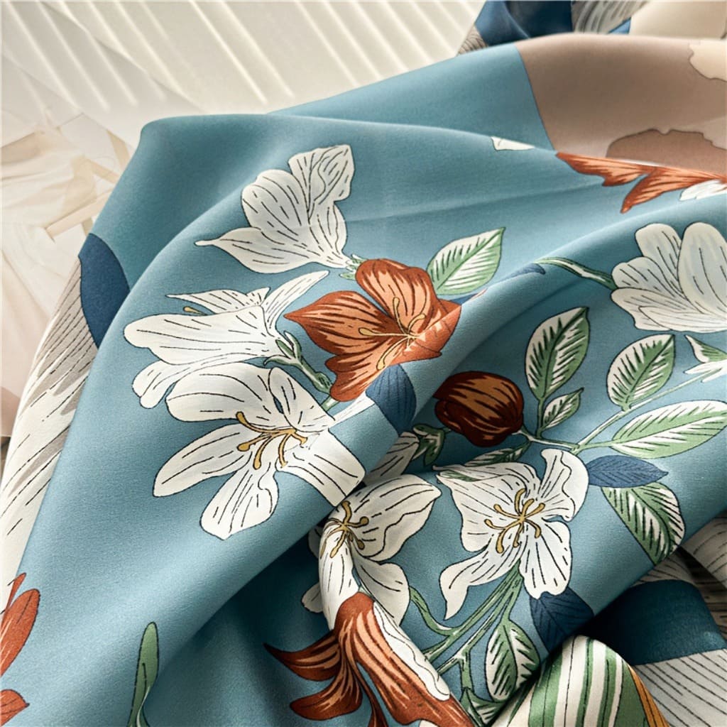 MaraSilk Pure Mulberry Silk Scarf - Square Crepe Satin MS451