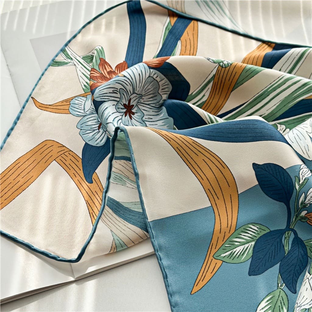 MaraSilk Pure Mulberry Silk Scarf - Square Crepe Satin MS451